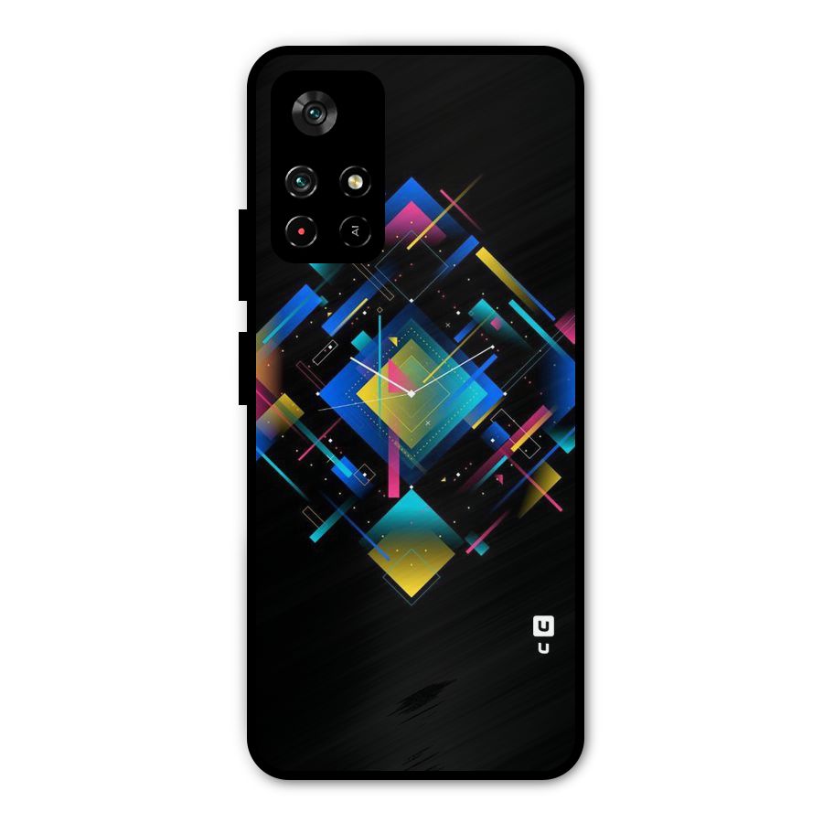 Abstract Clock Metal Back Case for Poco M4 Pro 5G