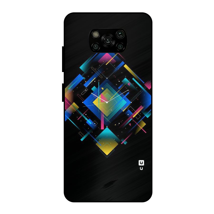 Abstract Clock Metal Back Case for Poco X3