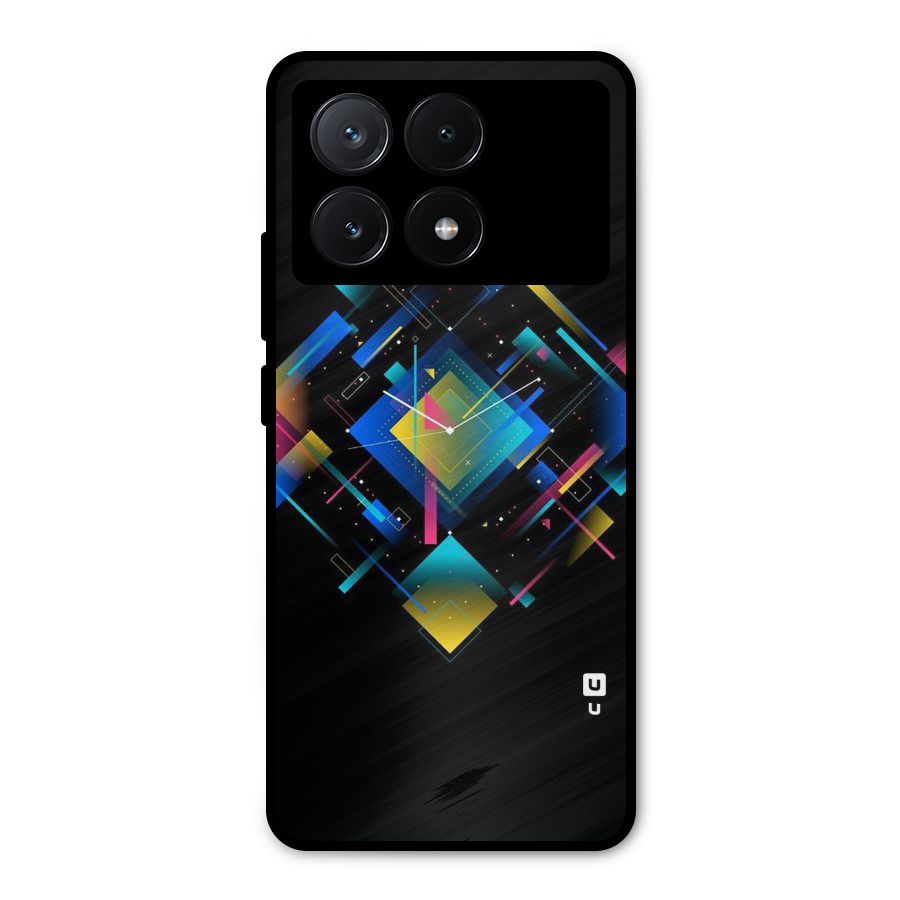 Abstract Clock Metal Back Case for Poco X6 Pro