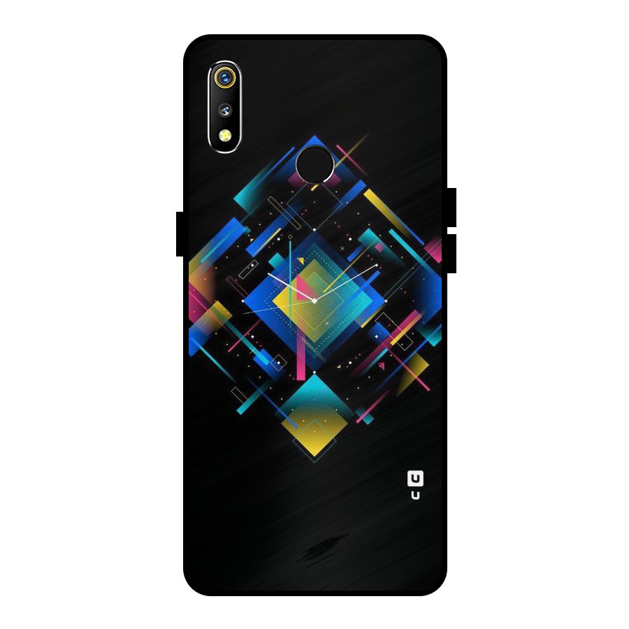 Abstract Clock Metal Back Case for Realme 3