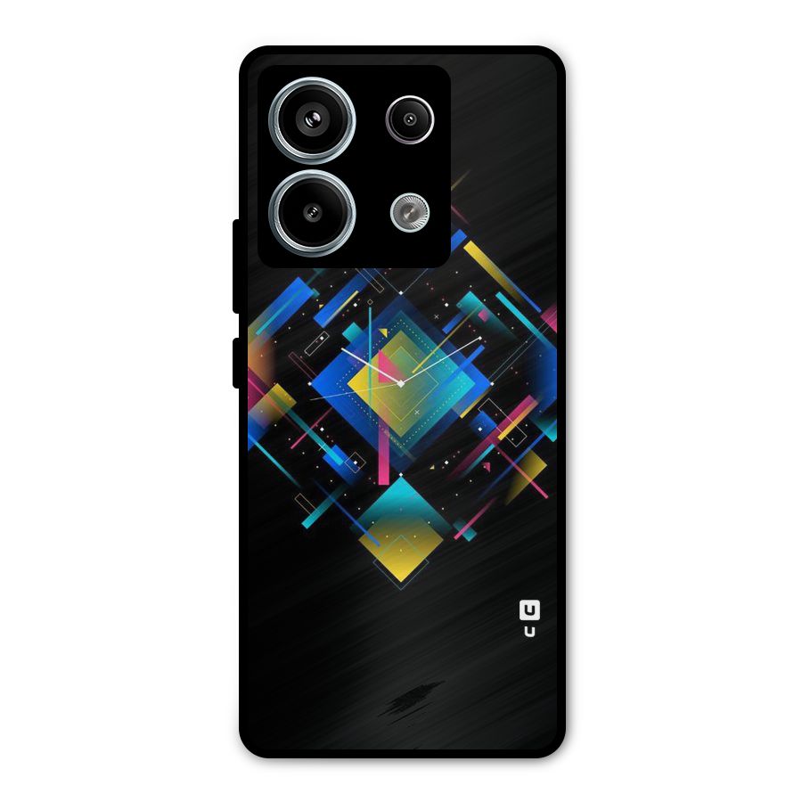 Abstract Clock Metal Back Case for Redmi Note 13 Pro 5G