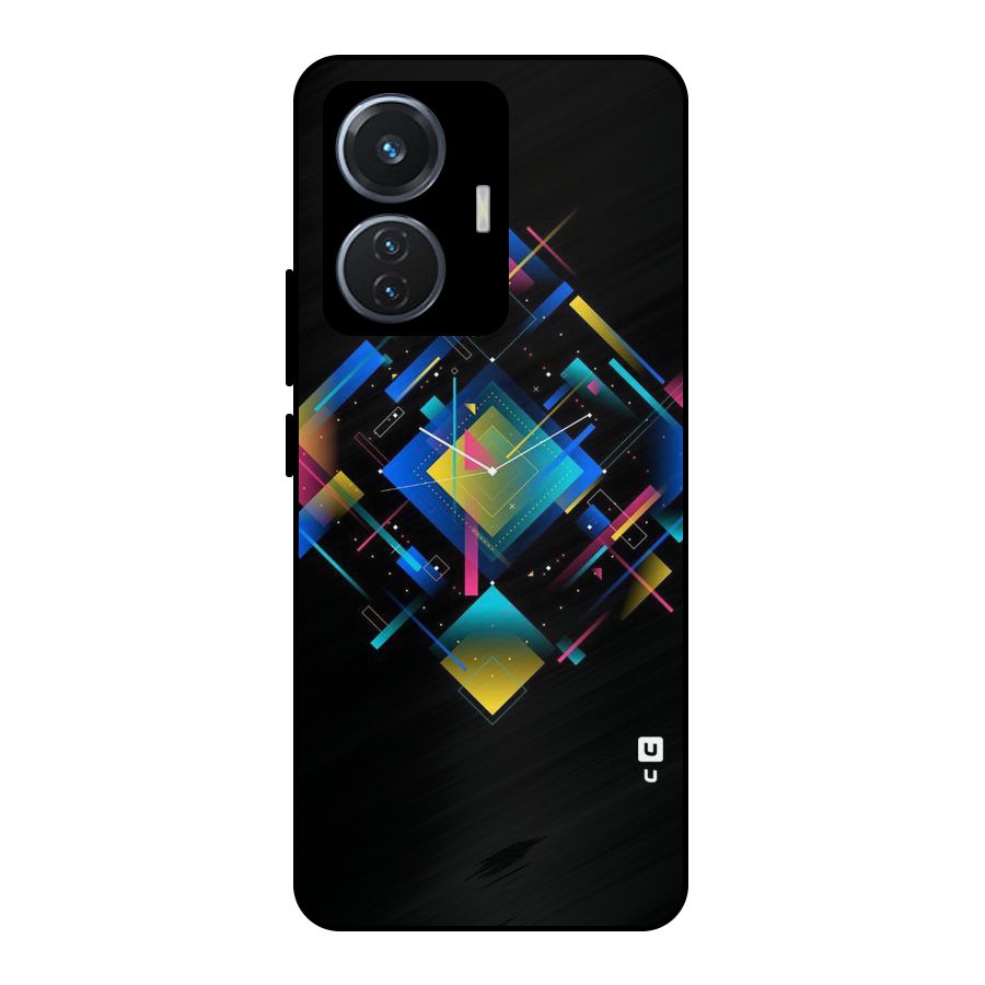 Abstract Clock Metal Back Case for Vivo T1 44W