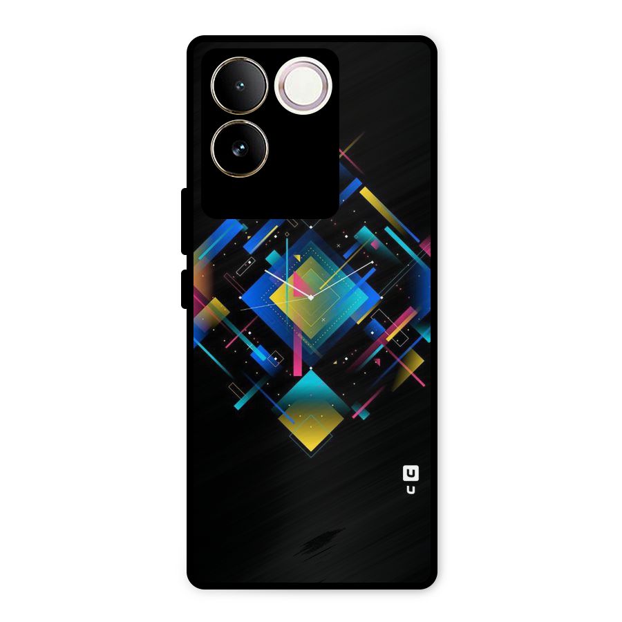 Abstract Clock Metal Back Case for Vivo T2 Pro