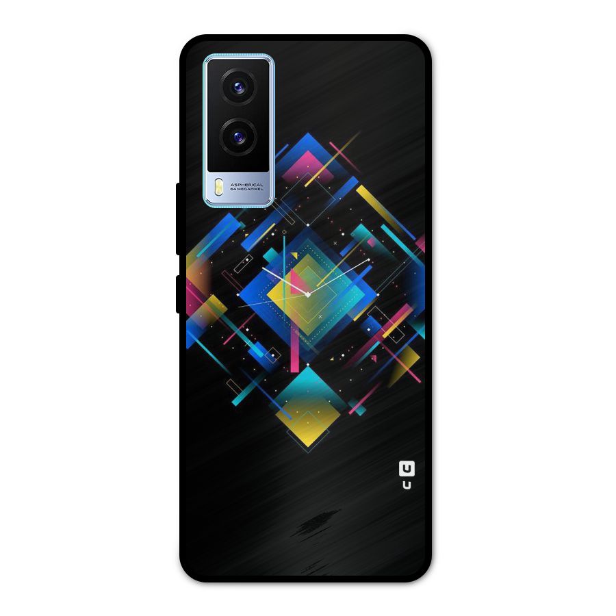 Abstract Clock Metal Back Case for Vivo V21e 5G