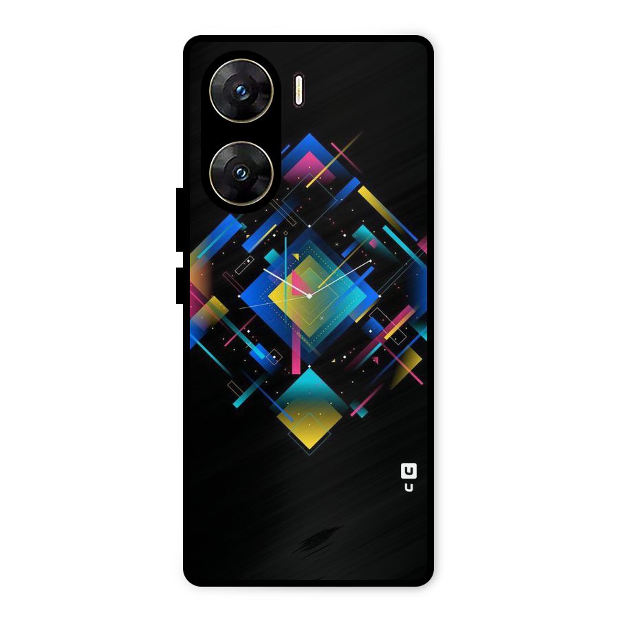 Abstract Clock Metal Back Case for Vivo V29e