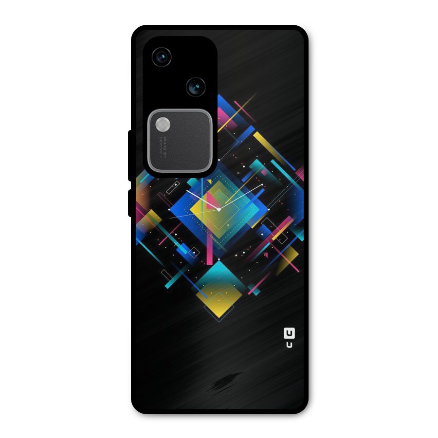 Abstract Clock Metal Back Case for Vivo V30