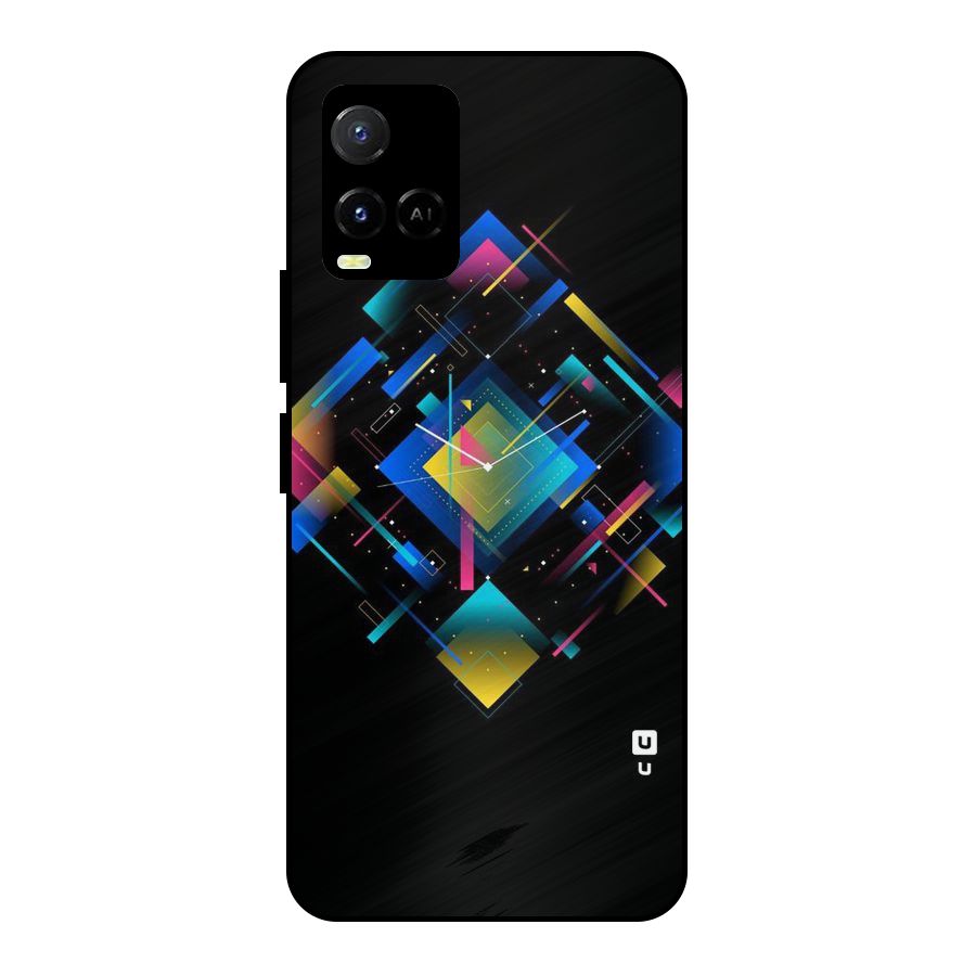 Abstract Clock Metal Back Case for Vivo Y21A