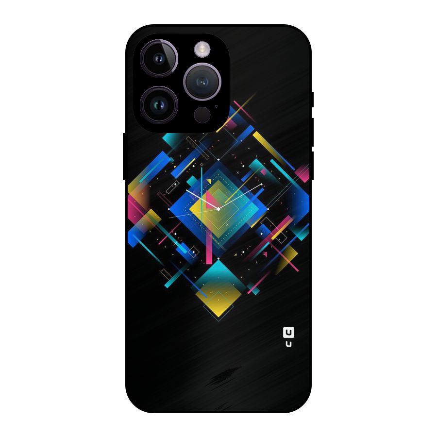 Abstract Clock Metal Back Case for iPhone 14 Pro Max
