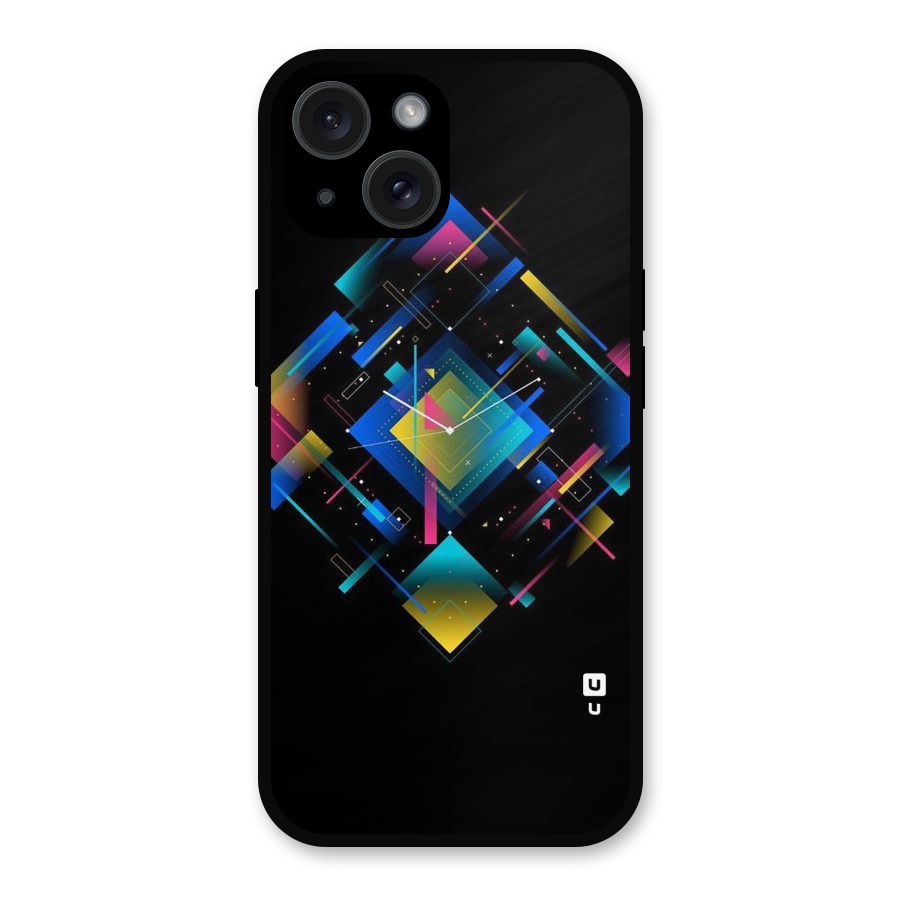 Abstract Clock Metal Back Case for iPhone 15