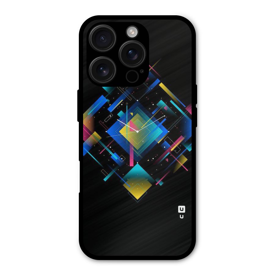 Abstract Clock Metal Back Case for iPhone 16 Pro