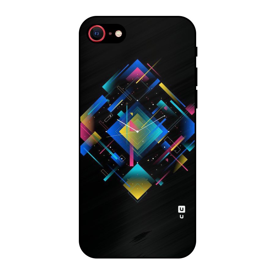Abstract Clock Metal Back Case for iPhone SE 2020