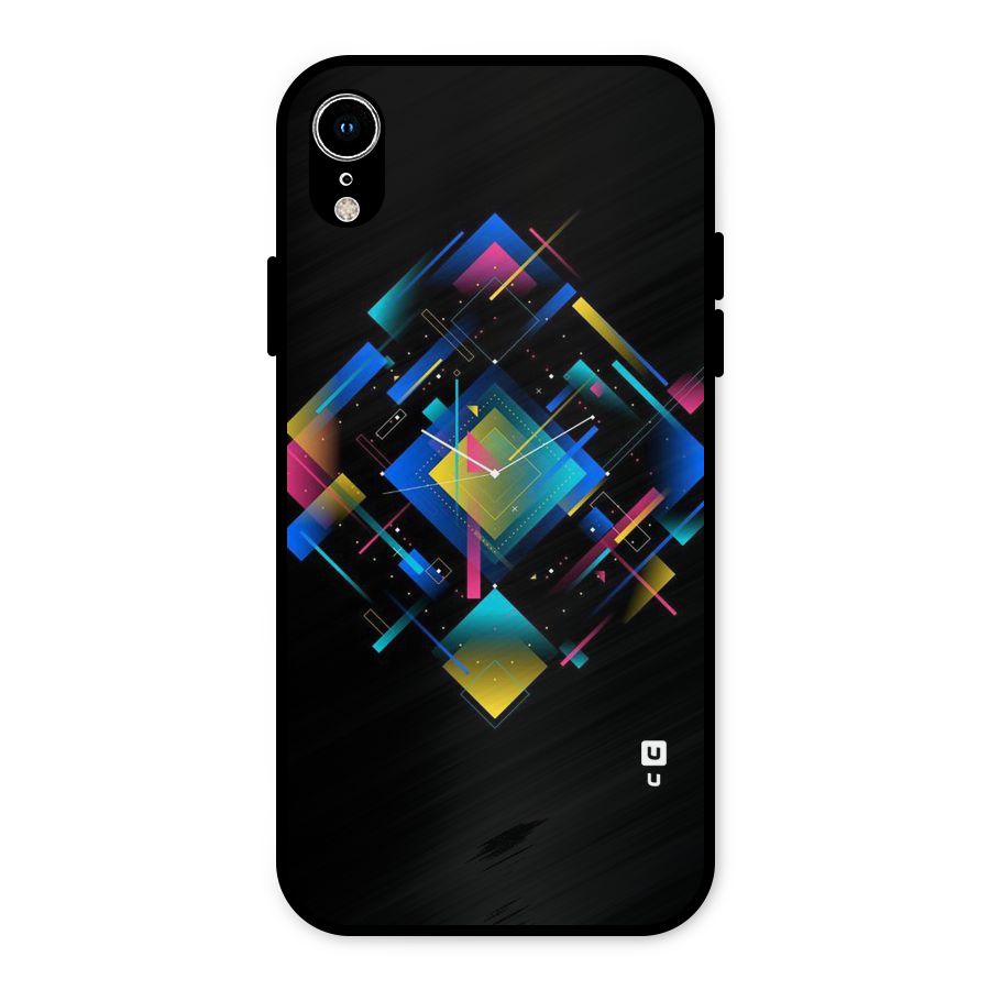 Abstract Clock Metal Back Case for iPhone XR