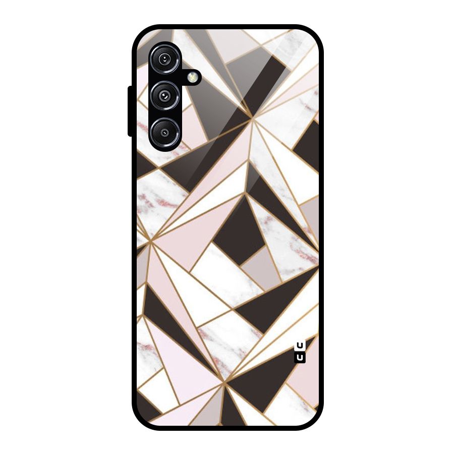 Abstract Corners Glass Back Case for Galaxy M34 5G