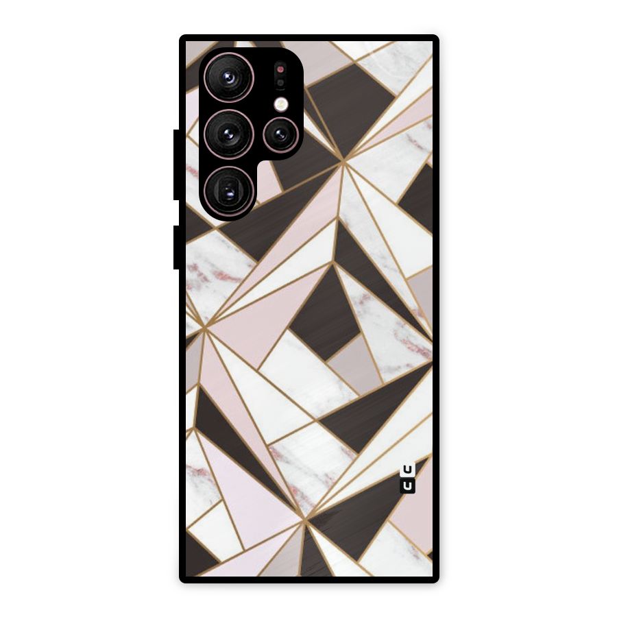 Abstract Corners Metal Back Case for Galaxy S22 Ultra 5G