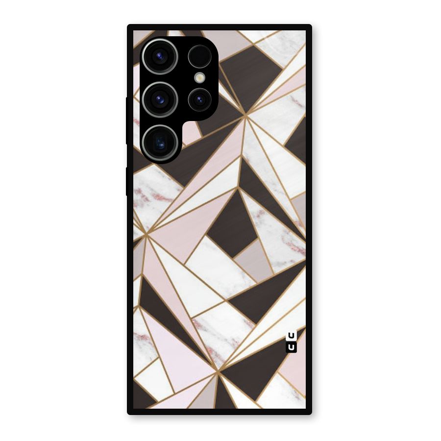 Abstract Corners Metal Back Case for Galaxy S23 Ultra