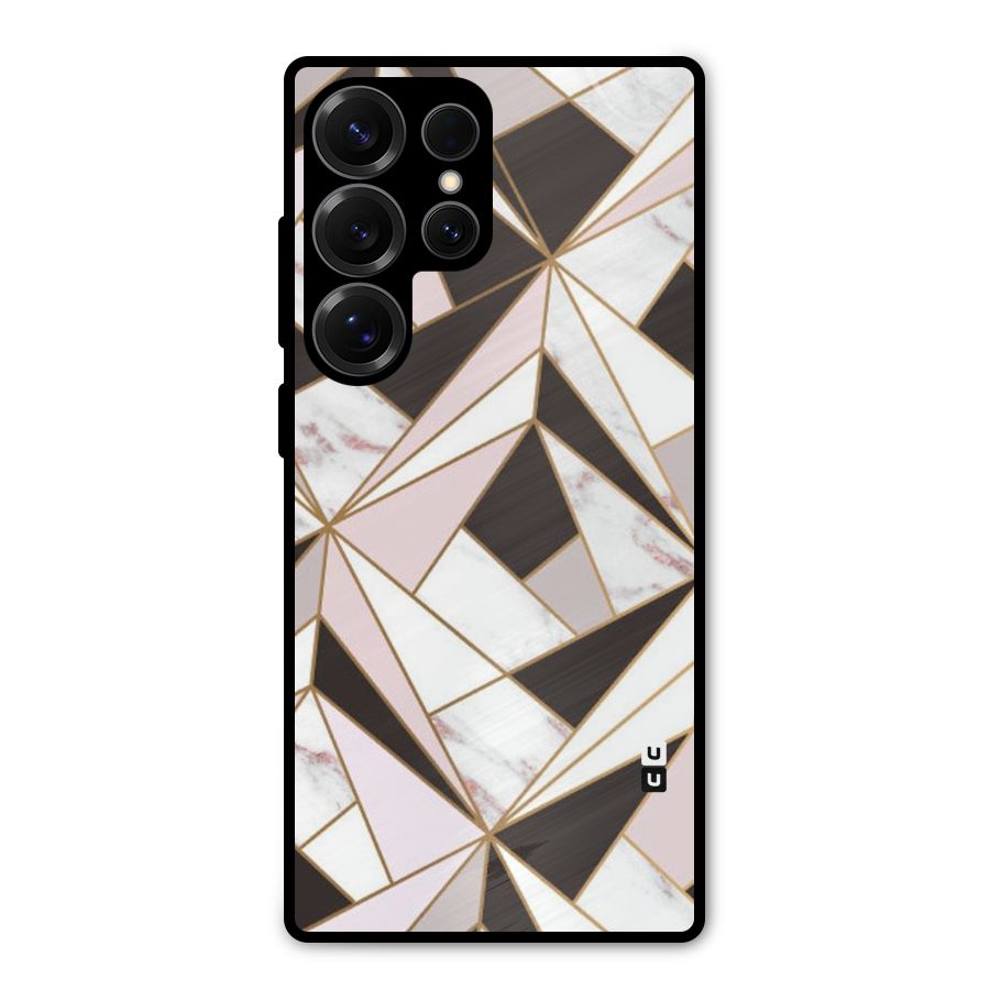 Abstract Corners Metal Back Case for Galaxy S25 Ultra
