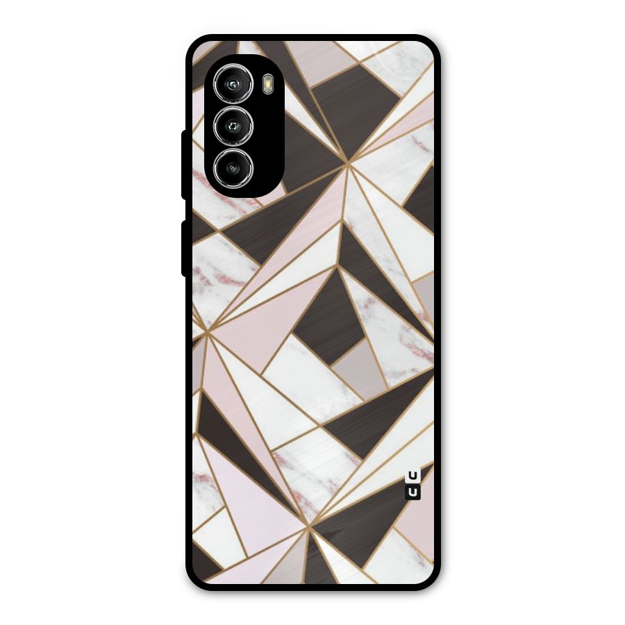 Abstract Corners Metal Back Case for Moto G52