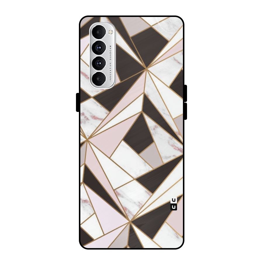 Abstract Corners Metal Back Case for Oppo Reno4 Pro