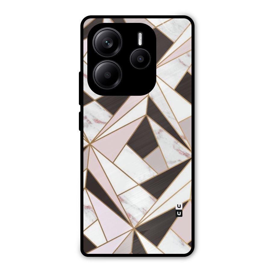 Abstract Corners Metal Back Case for Redmi Note 14 5G