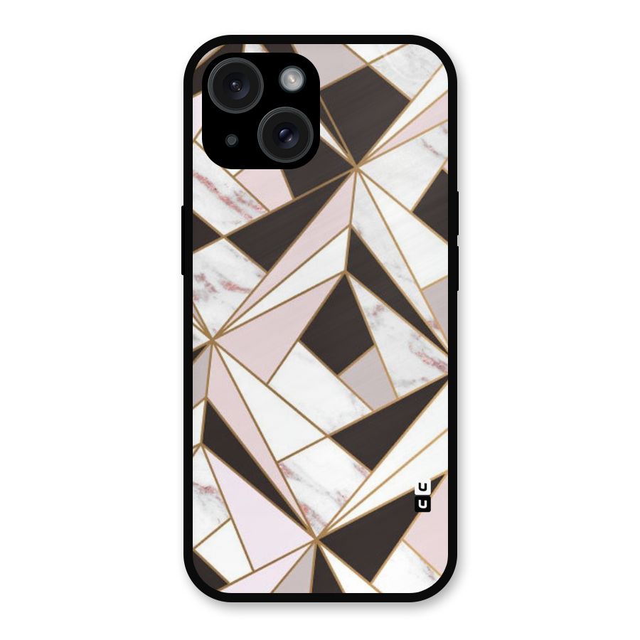 Abstract Corners Metal Back Case for iPhone 15