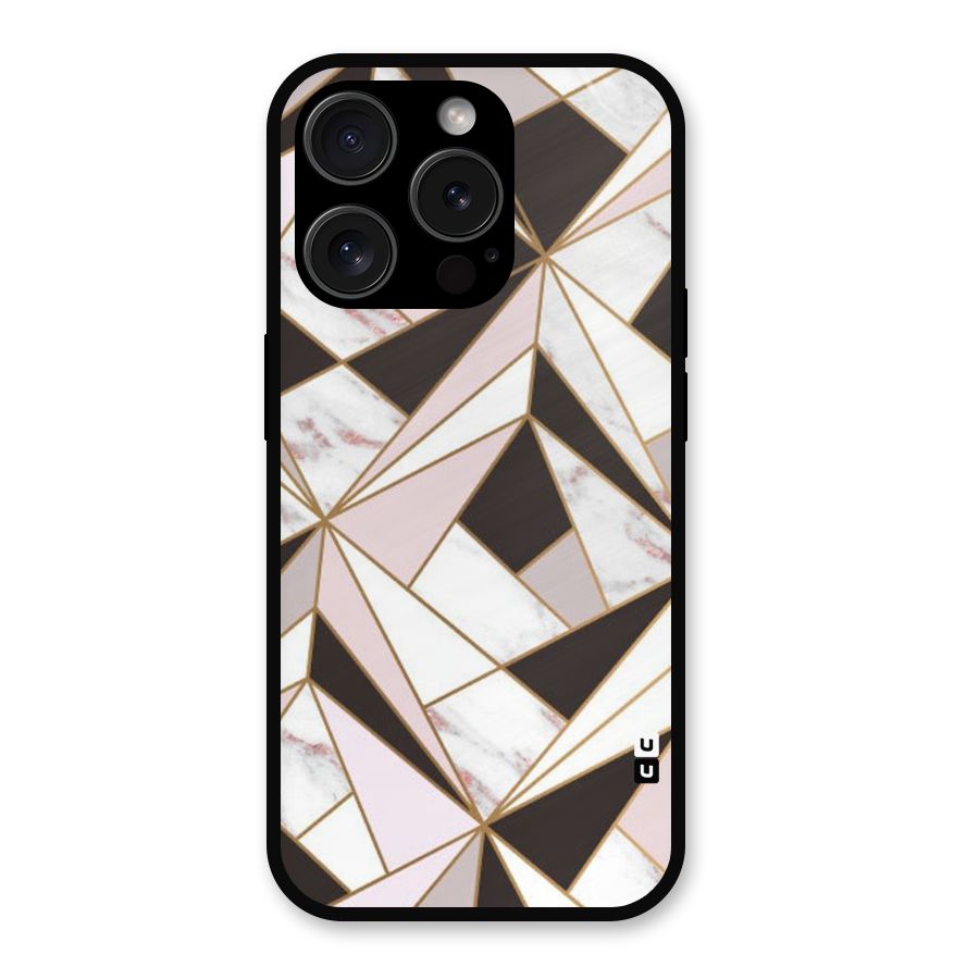 Abstract Corners Metal Back Case for iPhone 15 Pro