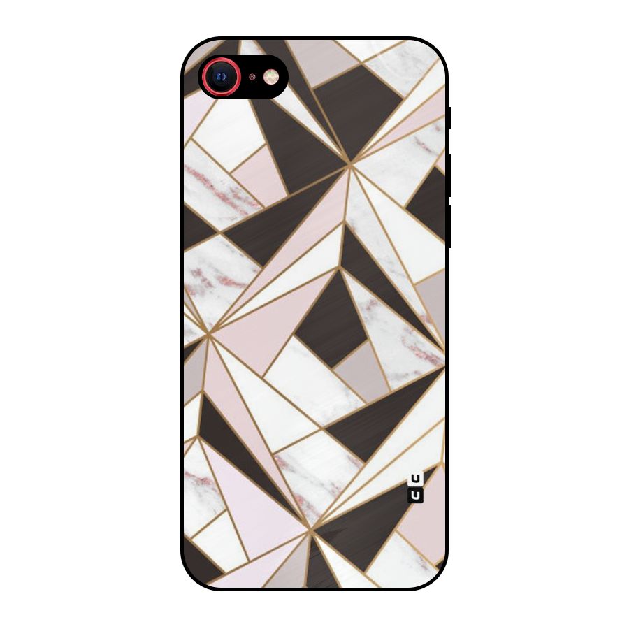 Abstract Corners Metal Back Case for iPhone SE 2022