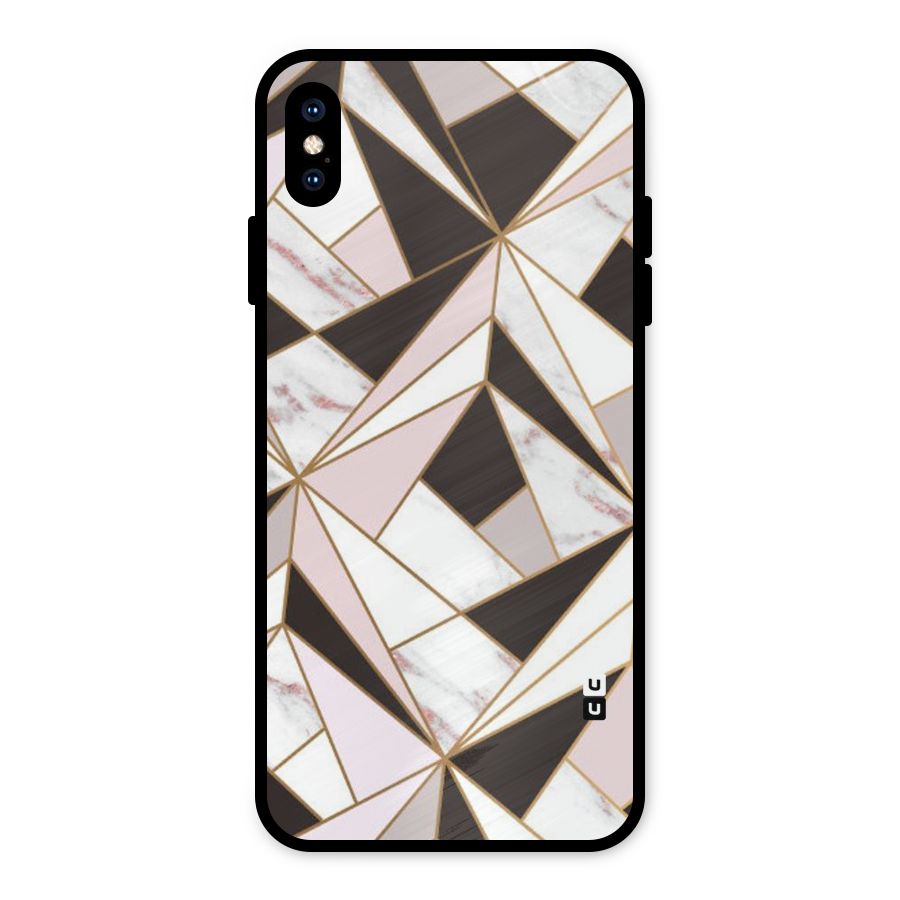 Abstract Corners Metal Back Case for iPhone XS Max