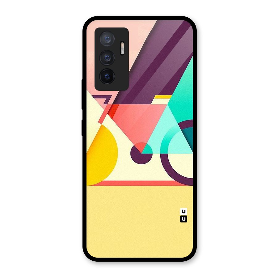 Abstract Cycle Glass Back Case for Vivo V23e