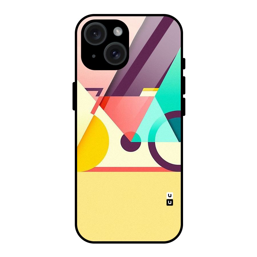 Abstract Cycle Glass Back Case for iPhone 15