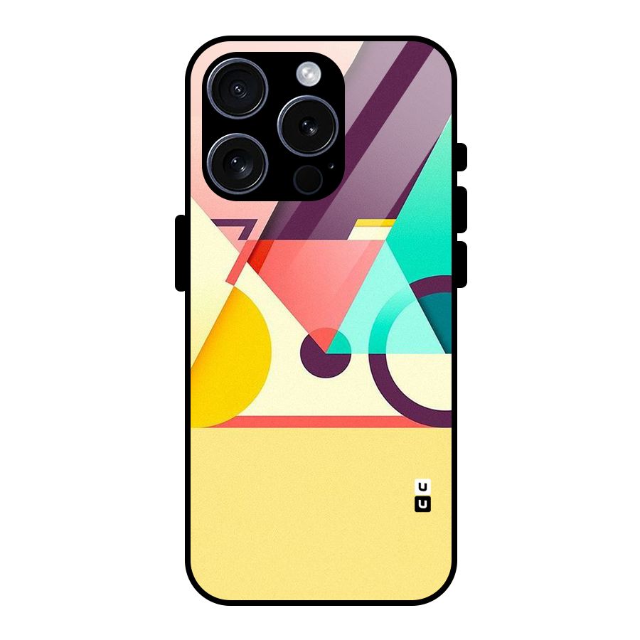 Abstract Cycle Glass Back Case for iPhone 15 Pro