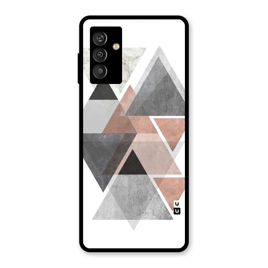 Abstract Diamond Pink Design Glass Back Case for Galaxy M13