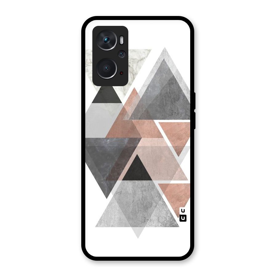 Abstract Diamond Pink Design Glass Back Case for Oppo K10 4G