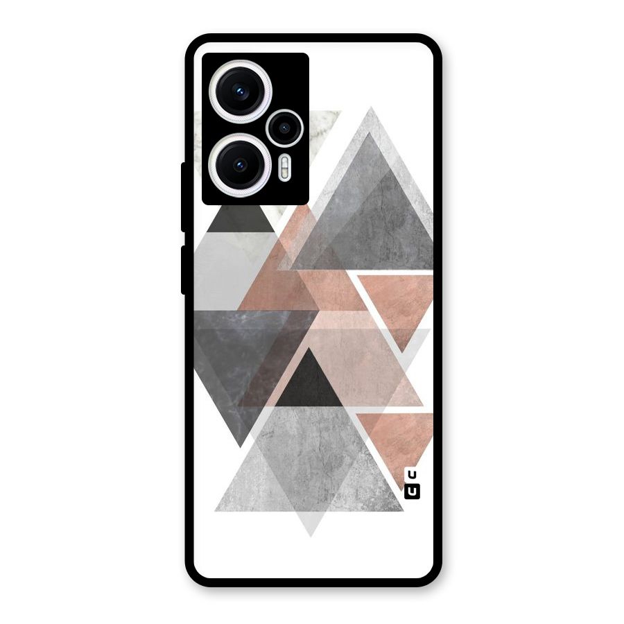 Abstract Diamond Pink Design Glass Back Case for Poco F5