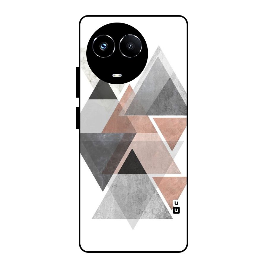 Abstract Diamond Pink Design Glass Back Case for Realme 11X