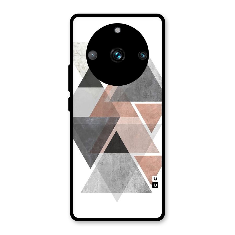Abstract Diamond Pink Design Glass Back Case for Realme 11 Pro Plus
