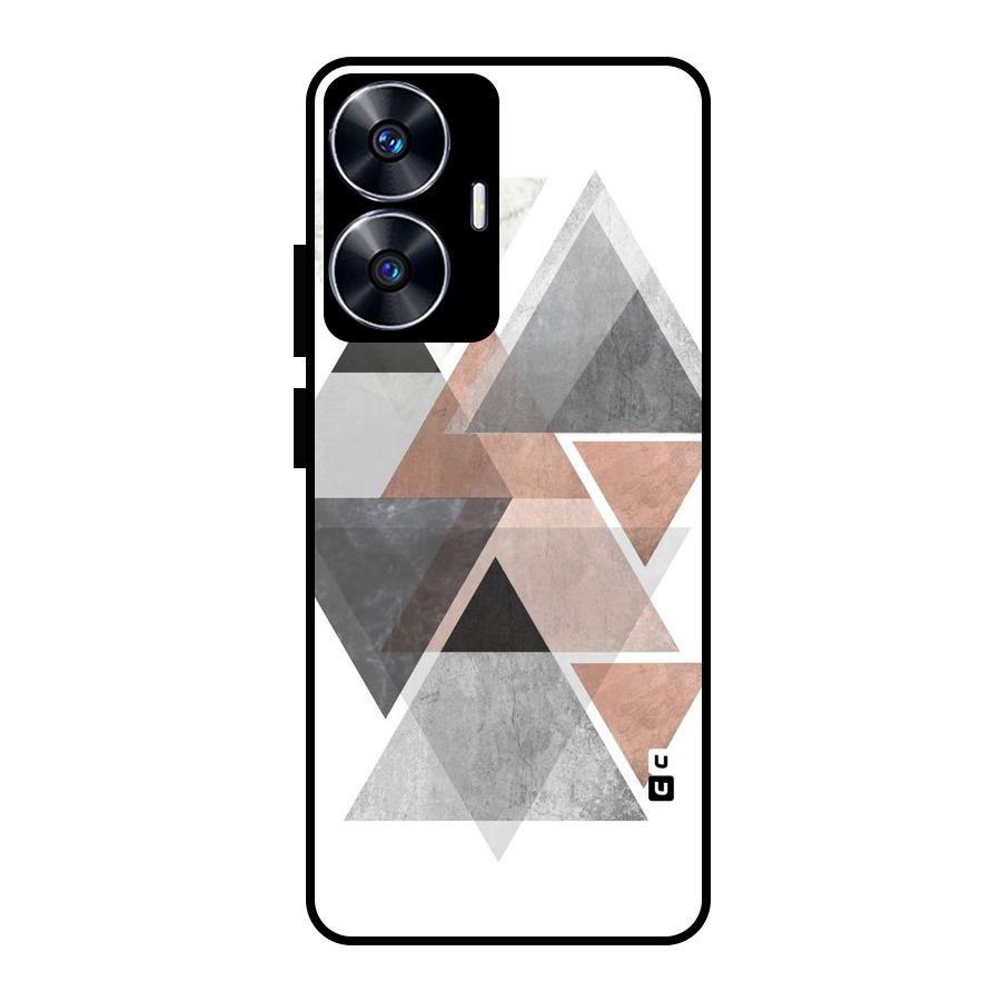 Abstract Diamond Pink Design Glass Back Case for Realme Narzo N55