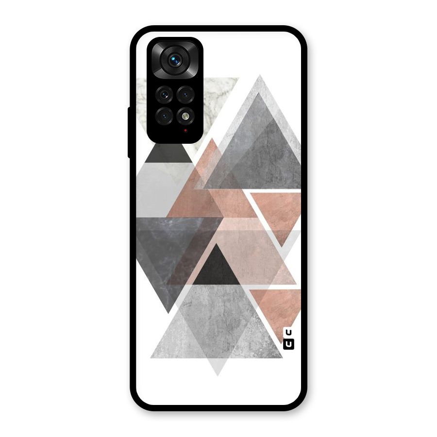 Abstract Diamond Pink Design Glass Back Case for Redmi Note 11S
