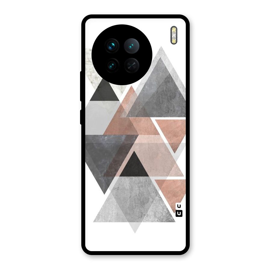 Abstract Diamond Pink Design Glass Back Case for Vivo X90