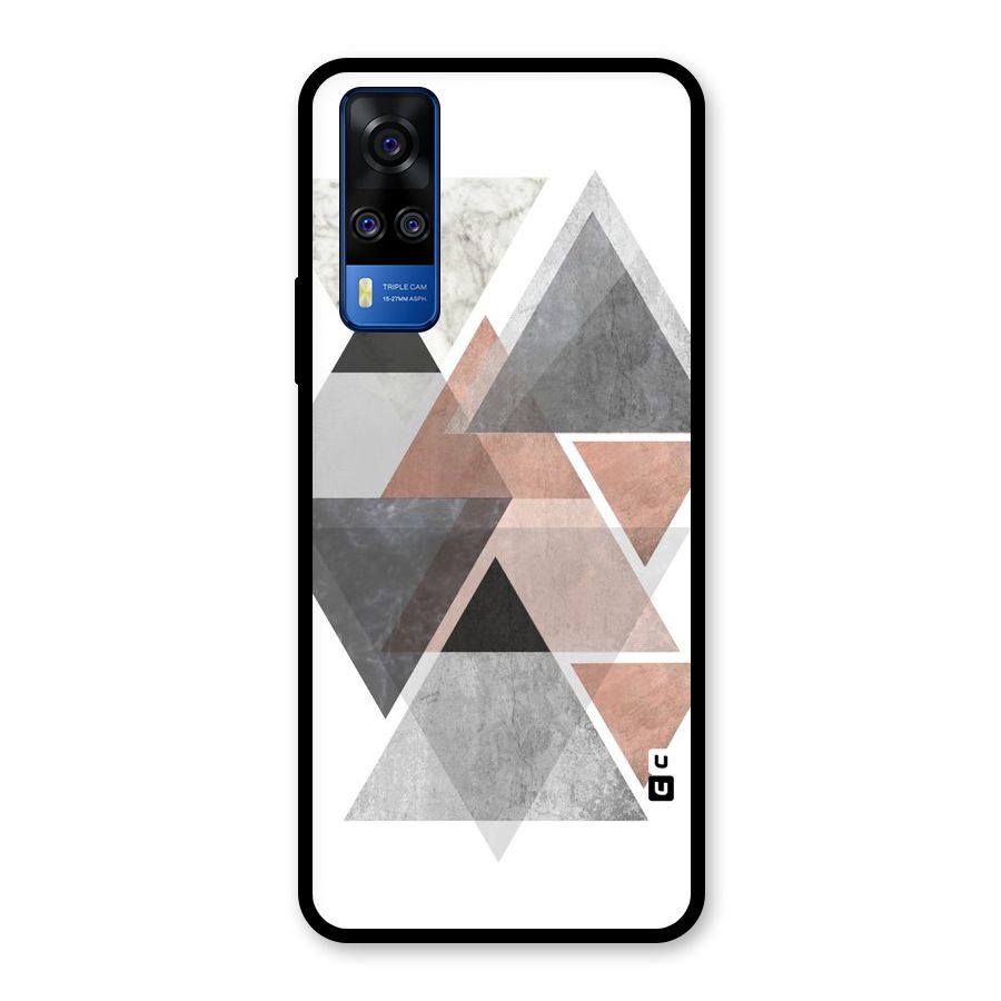 Abstract Diamond Pink Design Glass Back Case for Vivo Y31