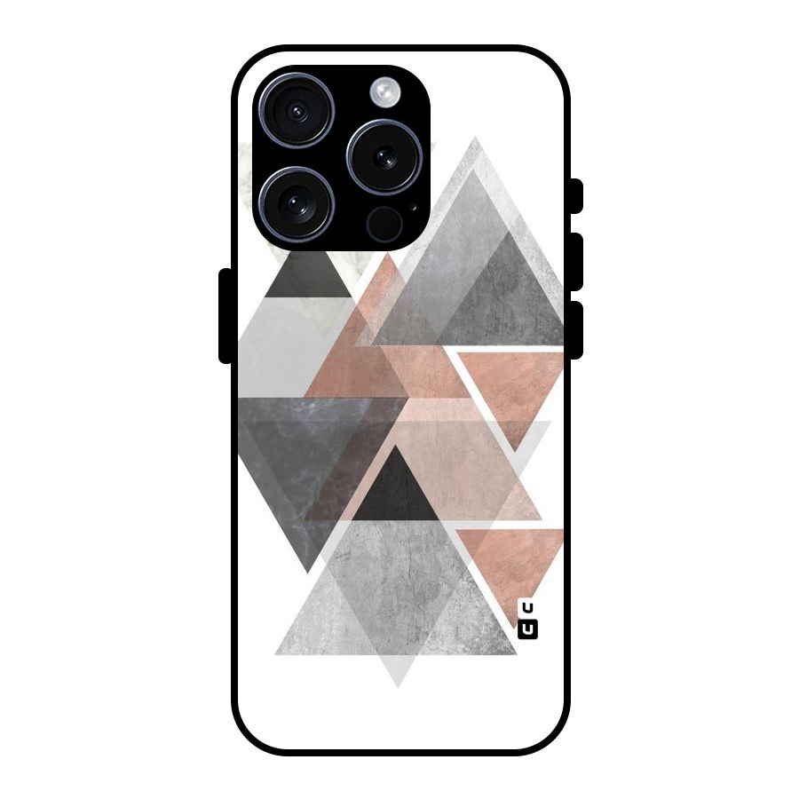 Abstract Diamond Pink Design Glass Back Case for iPhone 15 Pro