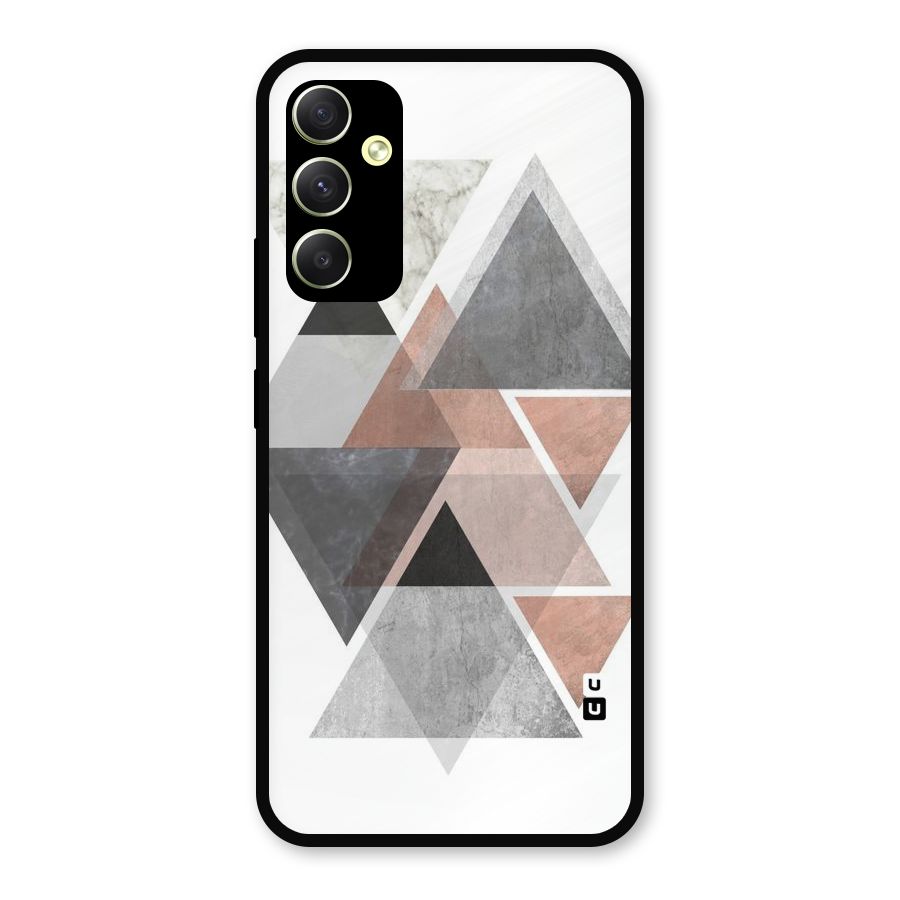 Abstract Diamond Pink Design Metal Back Case for Galaxy A34
