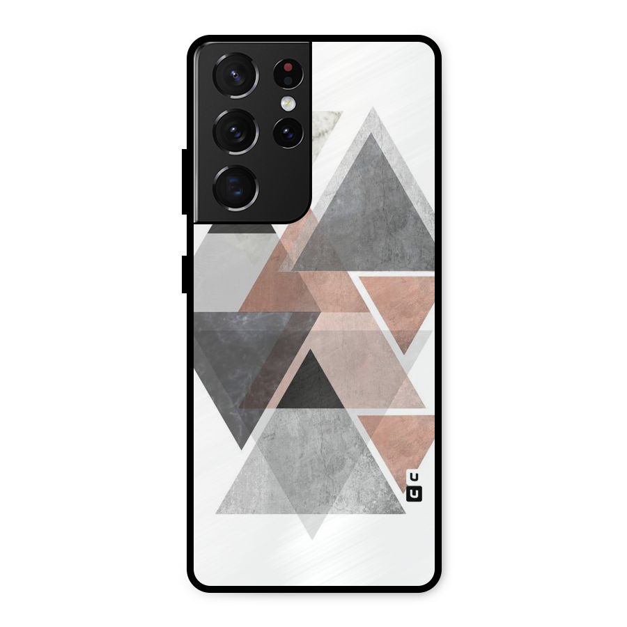 Abstract Diamond Pink Design Metal Back Case for Galaxy S21 Ultra 5G