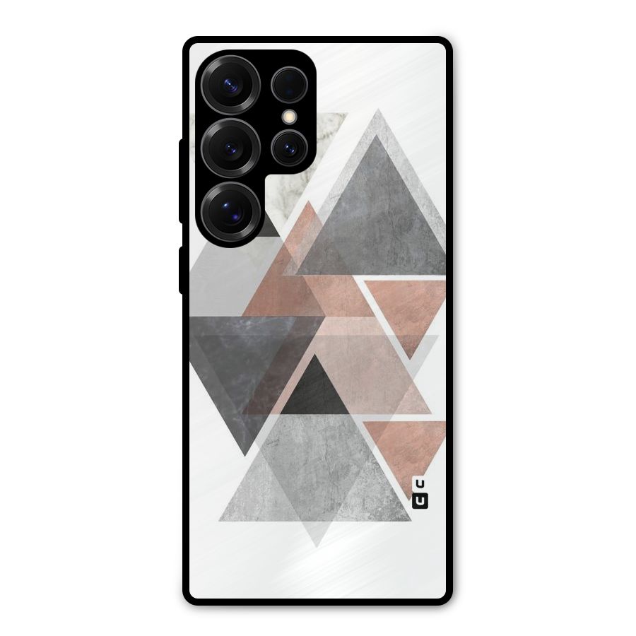 Abstract Diamond Pink Design Metal Back Case for Galaxy S25 Ultra