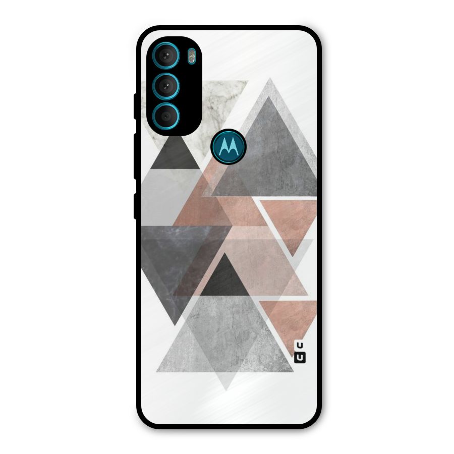 Abstract Diamond Pink Design Metal Back Case for Moto G71 5G