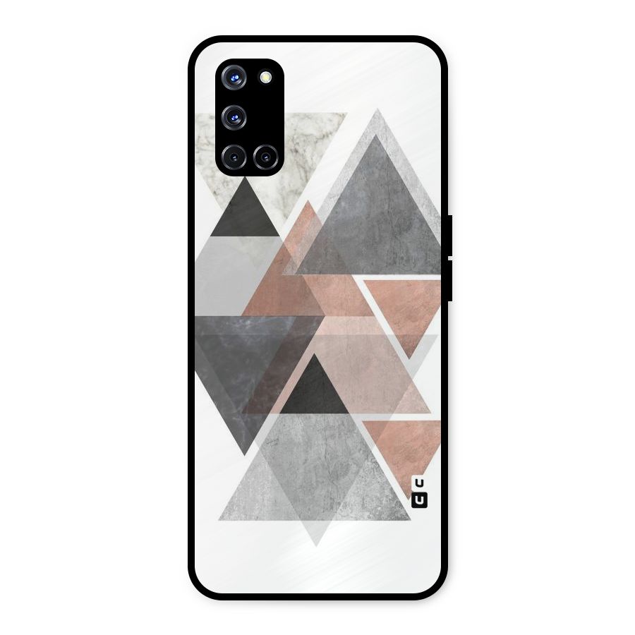 Abstract Diamond Pink Design Metal Back Case for Oppo A52