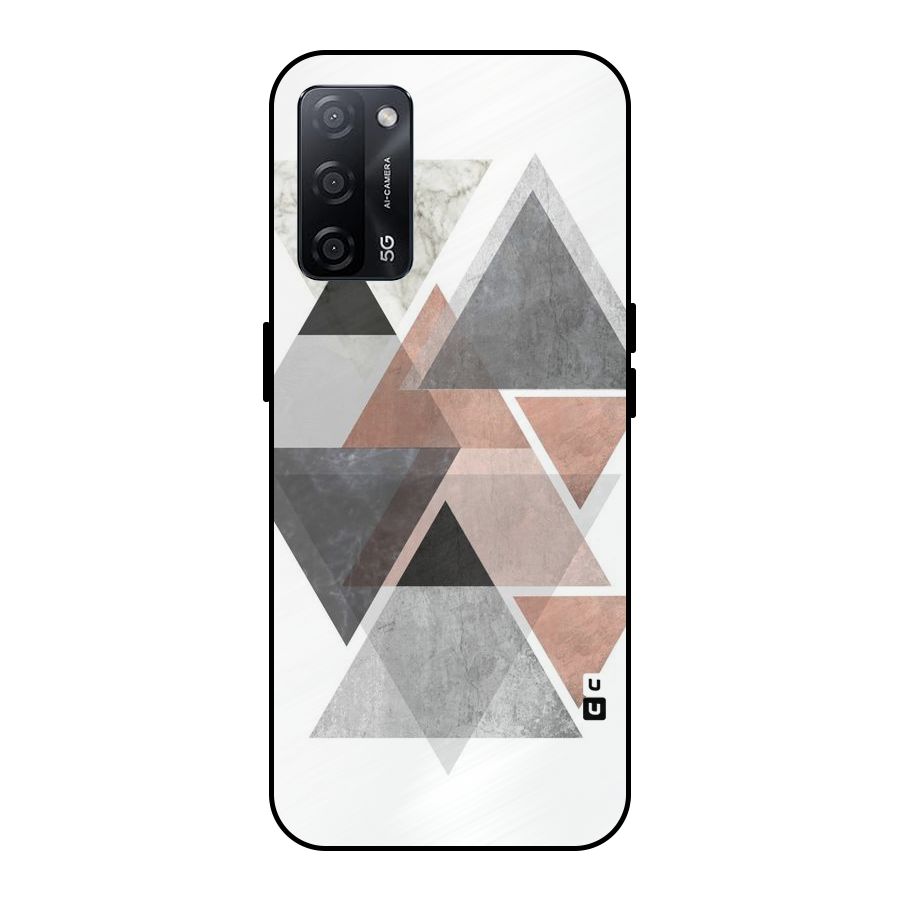 Abstract Diamond Pink Design Metal Back Case for Oppo A53s 5G