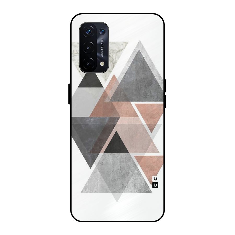 Abstract Diamond Pink Design Metal Back Case for Oppo A74 5G