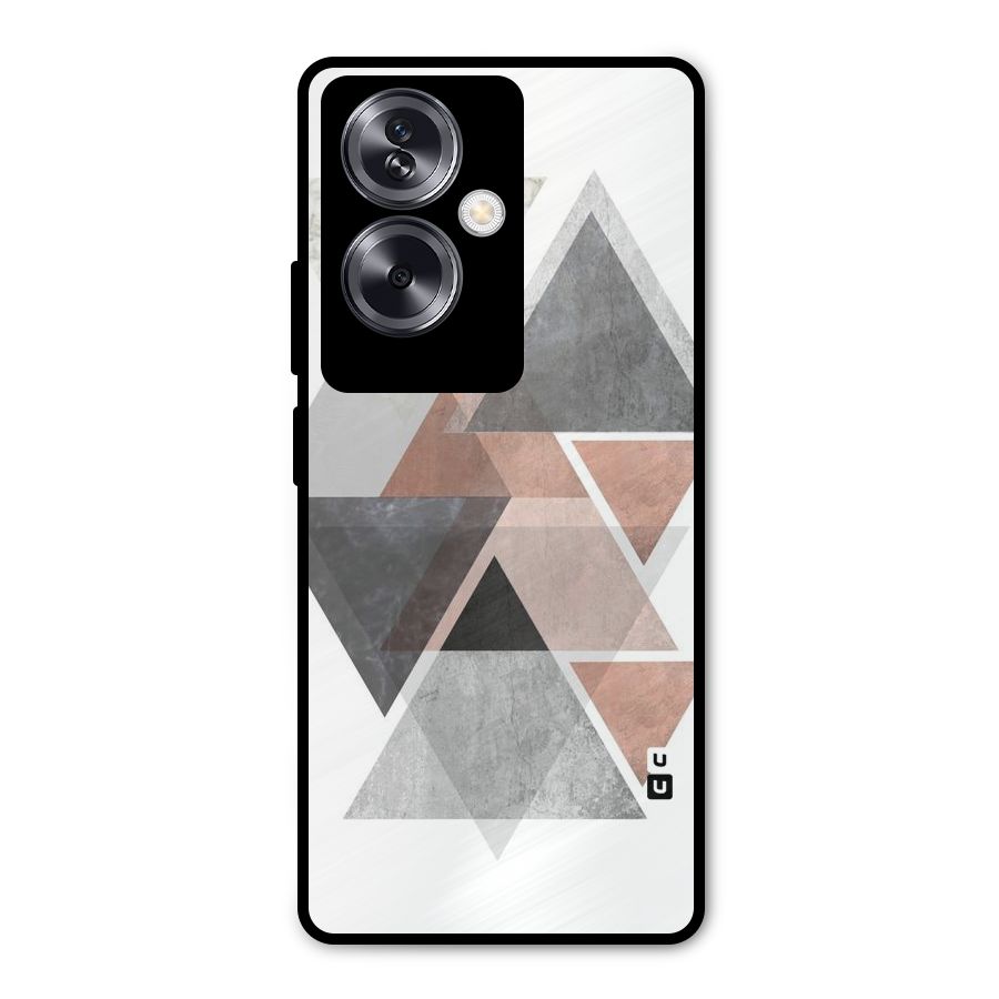 Abstract Diamond Pink Design Metal Back Case for Oppo A79 5G
