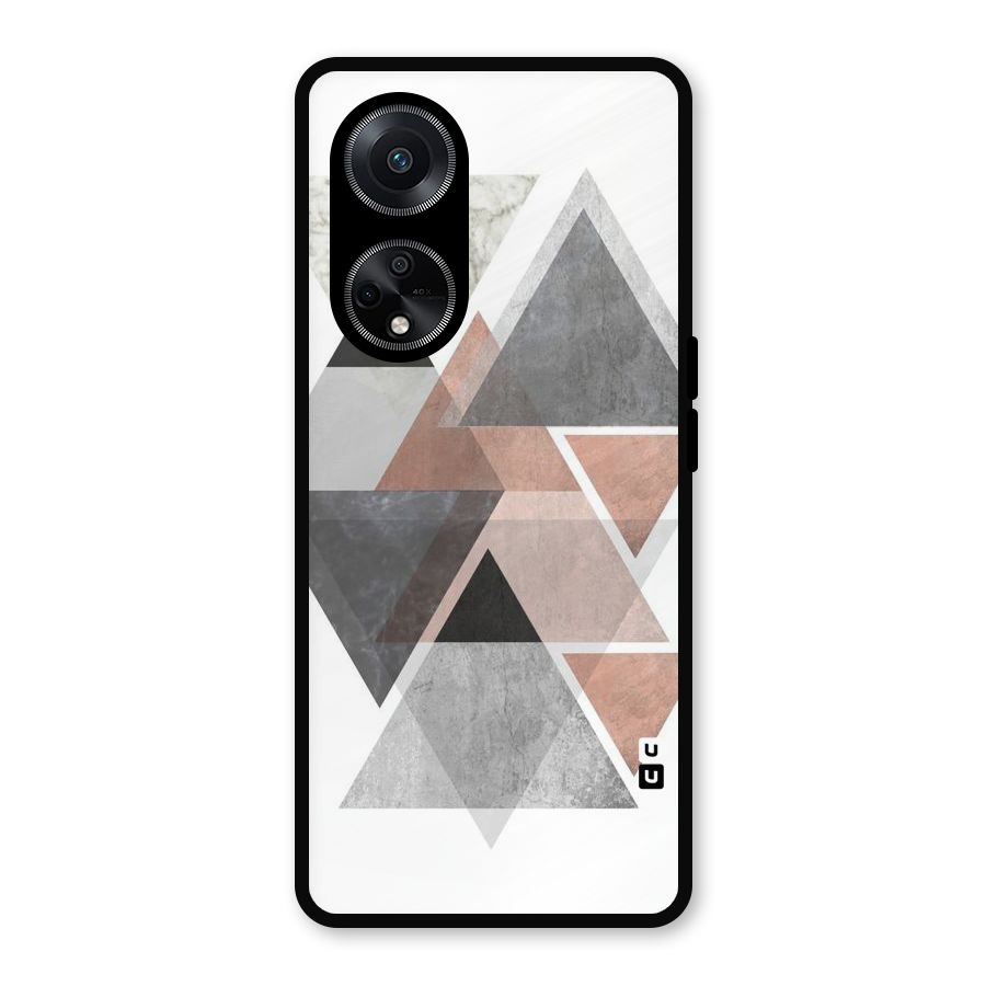 Abstract Diamond Pink Design Metal Back Case for Oppo F23