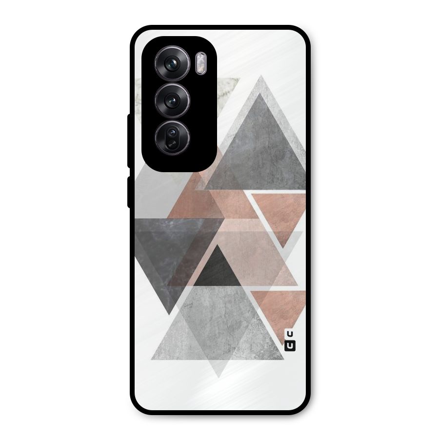 Abstract Diamond Pink Design Metal Back Case for Oppo Reno12 Pro